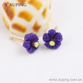 91787- Xuping promocional 18k joyería linda flor pendientes al por mayor para chicas lindas